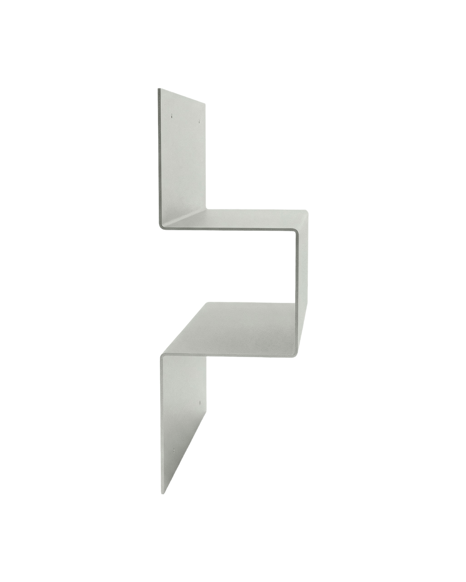 Aluminium wall shelf on a white background