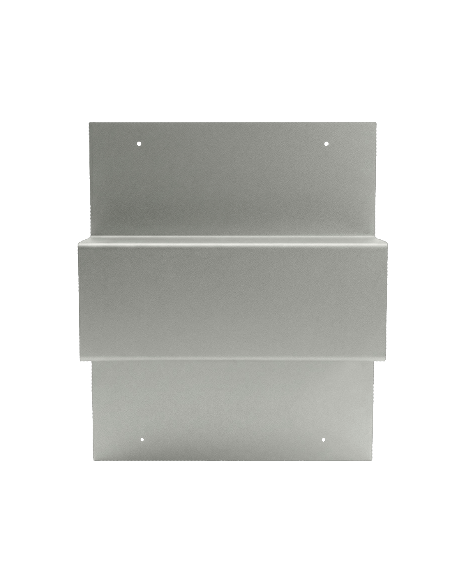 Aluminium wall shelf on a white background