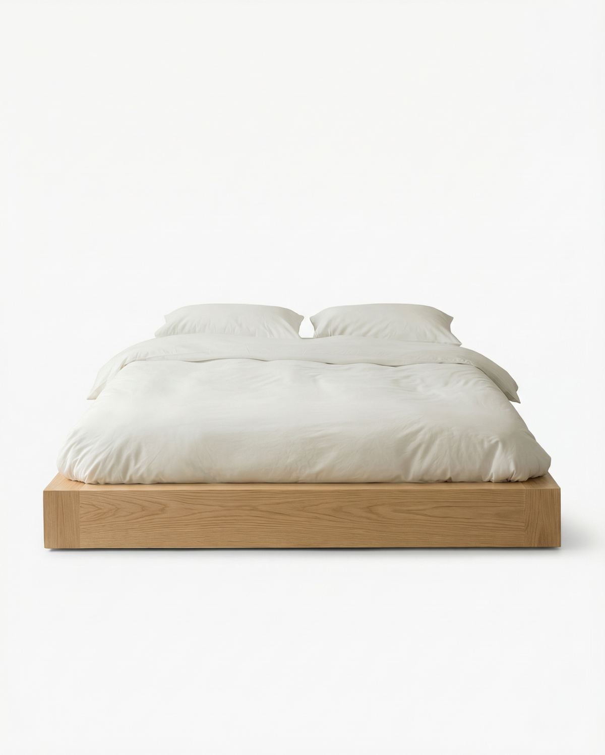 Surface Bed Frame in ash wood on plain white studio background