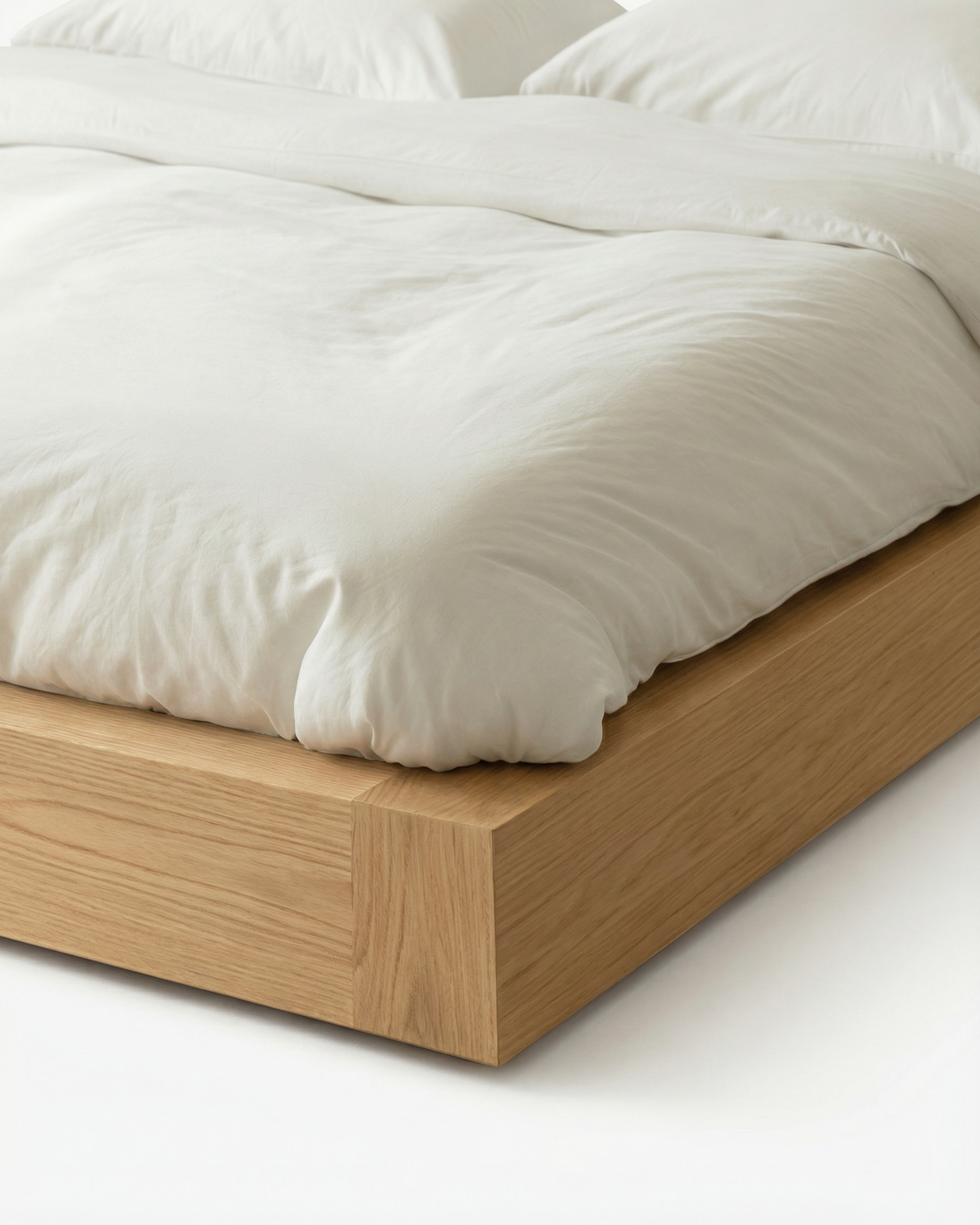 Surface Bed Frame in ash wood on plain white studio background