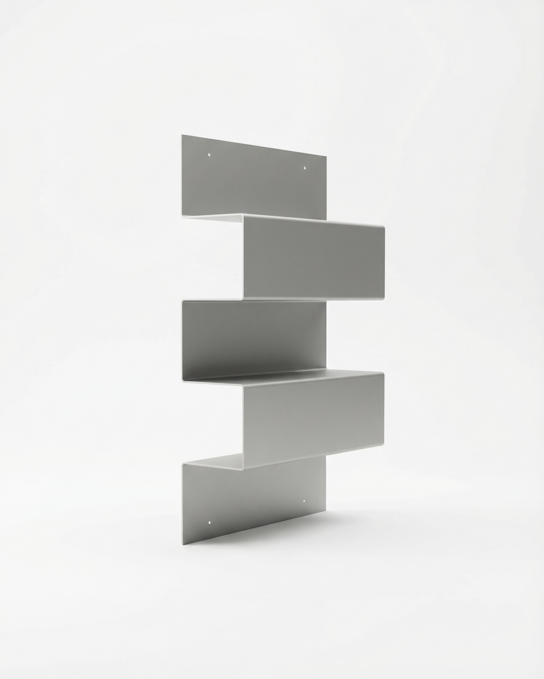 Void Shelf Double in aluminium, studio product view